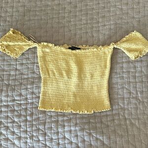 FIORE Off the Shoulder Yellow Top